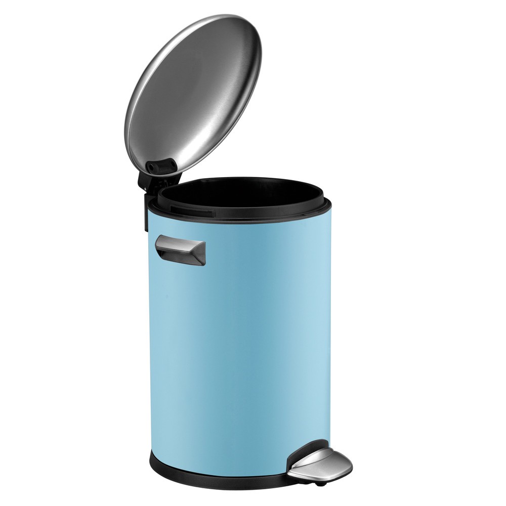 Número de imagen del producto 2: Cubo de residuos con pedal EKO Belle Deluxe, 3 litros, azul claro