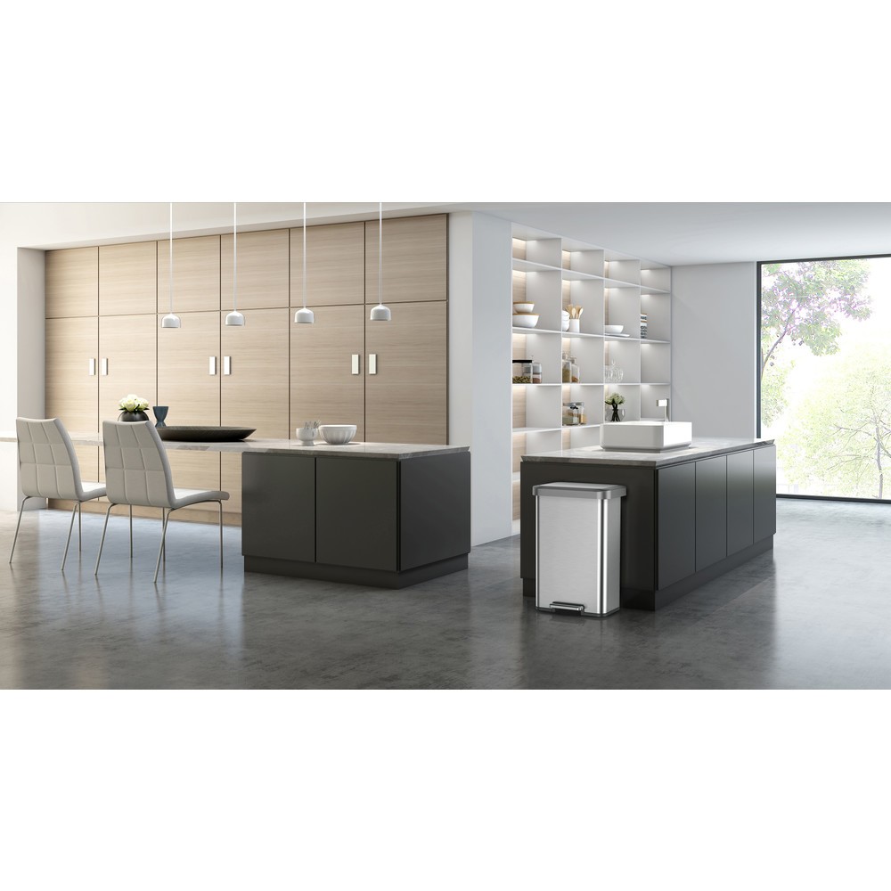 Número de imagen del producto 6: Cubo de residuos con pedal EKO Cozy, 45 litros, acero inoxidable mate