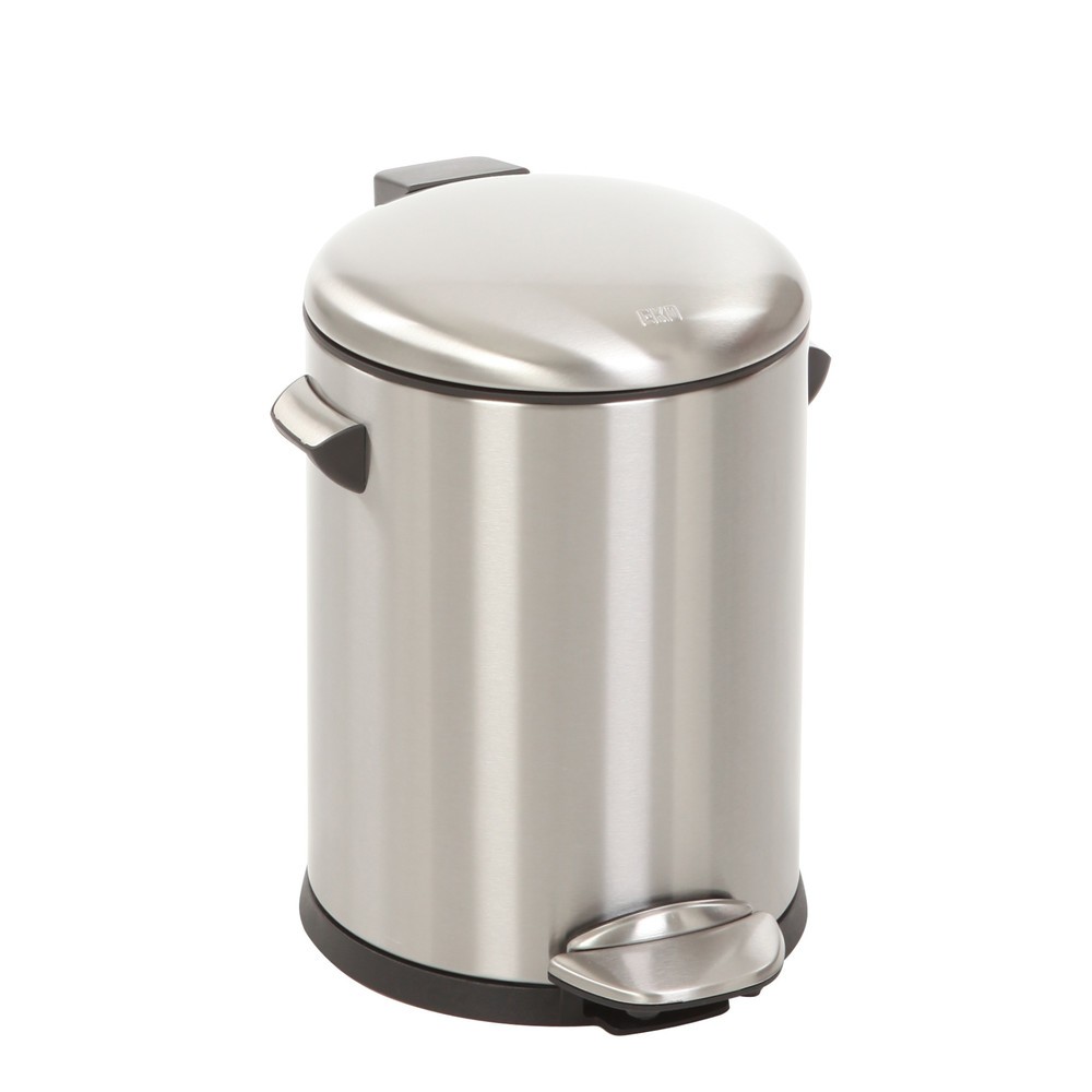Imagen del producto: Cubo de residuos con pedal EKO Deluxe, 5 litros, acero inoxidable satinado