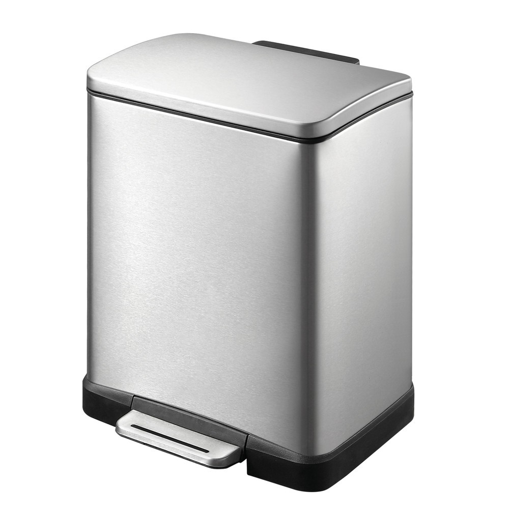 Imagen del producto: Cubo de residuos con pedal EKO E-Cube, 12 litros, acero inoxidable mate