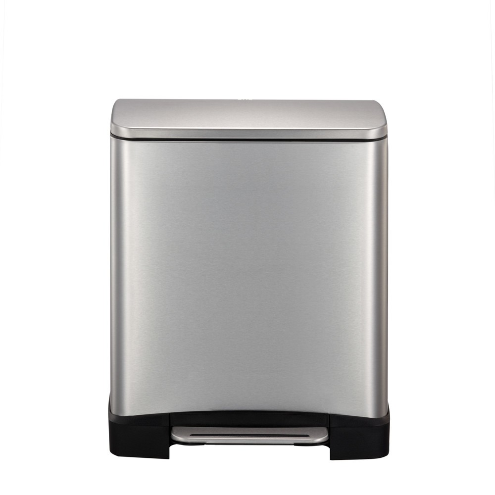Número de imagen del producto 4: Cubo de residuos con pedal EKO E-Cube, 12 litros, acero inoxidable mate