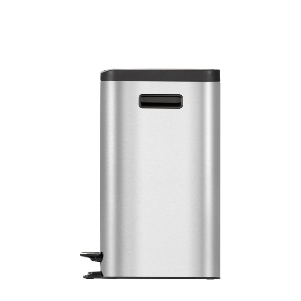 Número de imagen del producto 4: Cubo de residuos con pedal EKO Ecocasa, 1 x 24 + 1 x 12 litros, acero inoxidable mate