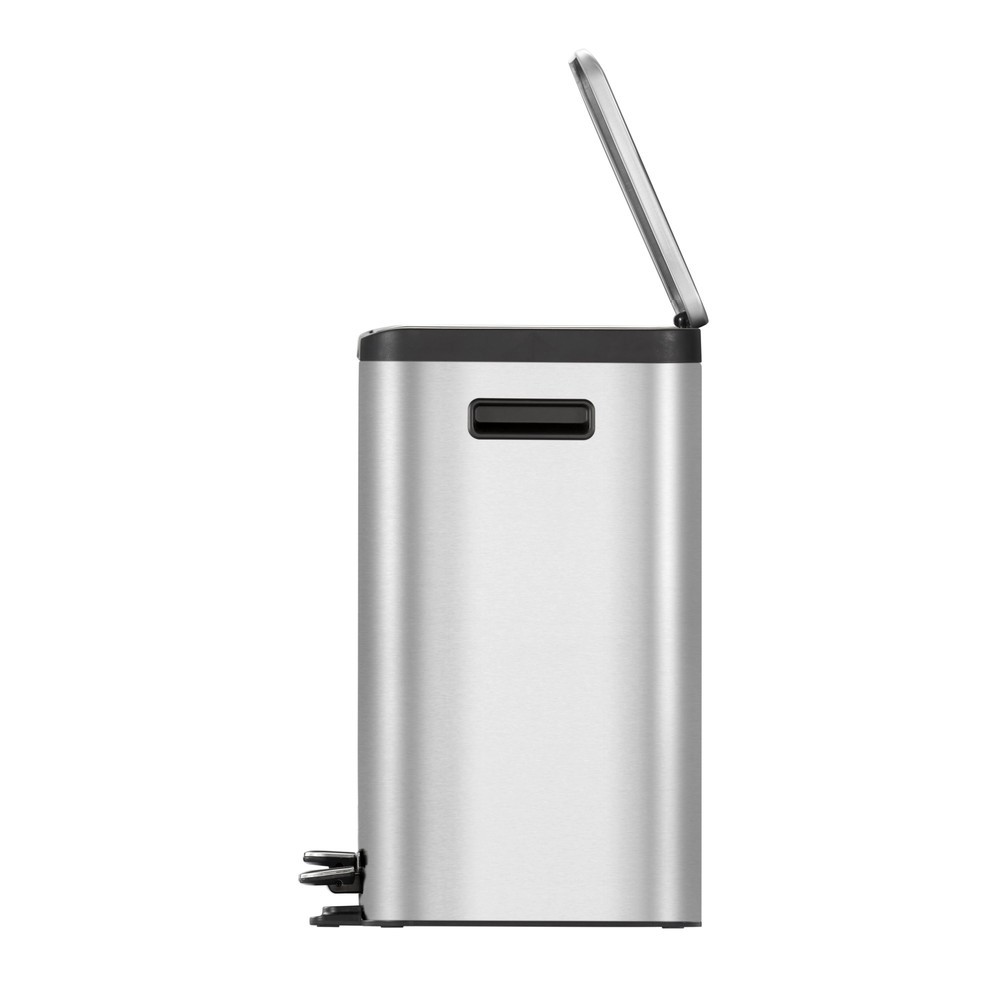 Número de imagen del producto 5: Cubo de residuos con pedal EKO Ecocasa, 1 x 24 + 1 x 12 litros, acero inoxidable mate