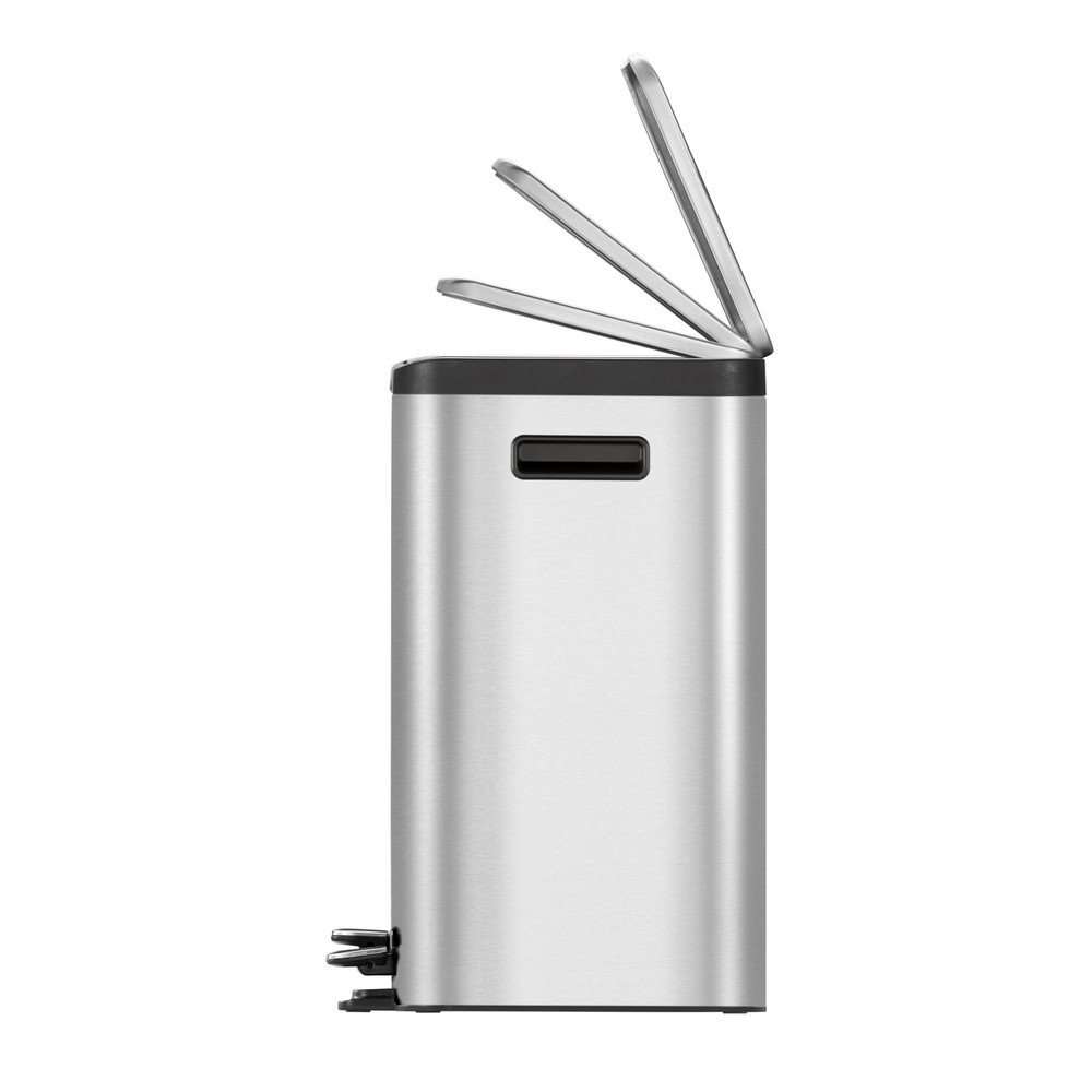 Número de imagen del producto 6: Cubo de residuos con pedal EKO Ecocasa, 1 x 24 + 1 x 12 litros, acero inoxidable mate