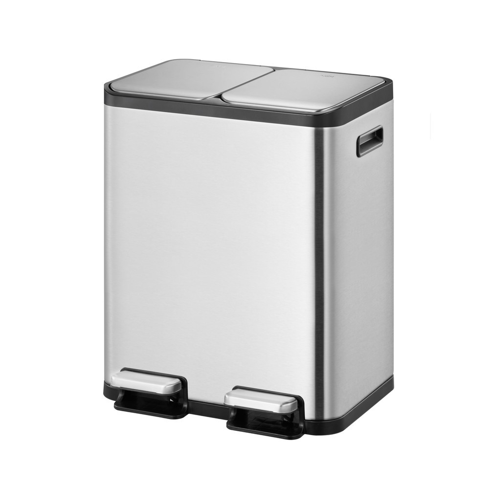 Imagen del producto: Cubo de residuos con pedal EKO Ecocasa, 2 x 30 litros, acero inoxidable satinado