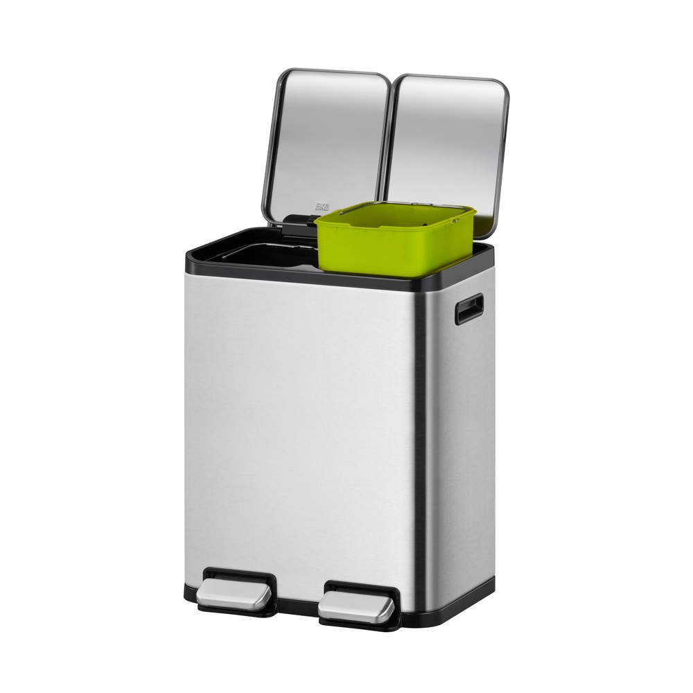 Número de imagen del producto 2: Cubo de residuos con pedal EKO Ecocasa, 2 x 30 litros, acero inoxidable satinado