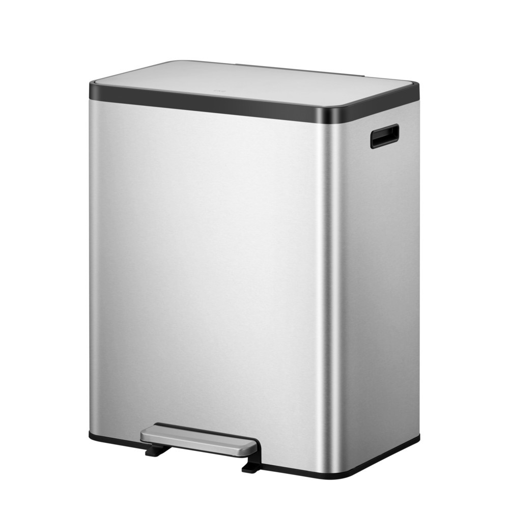 Imagen del producto: Cubo de residuos con pedal EKO Ecocasa 2, 2 x 30 litros, acero inoxidable mate