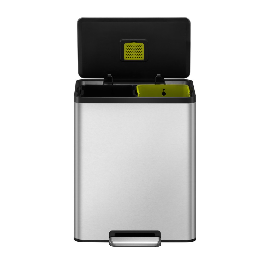Número de imagen del producto 5: Cubo de residuos con pedal EKO Ecocasa 2, 2 x 30 litros, acero inoxidable mate