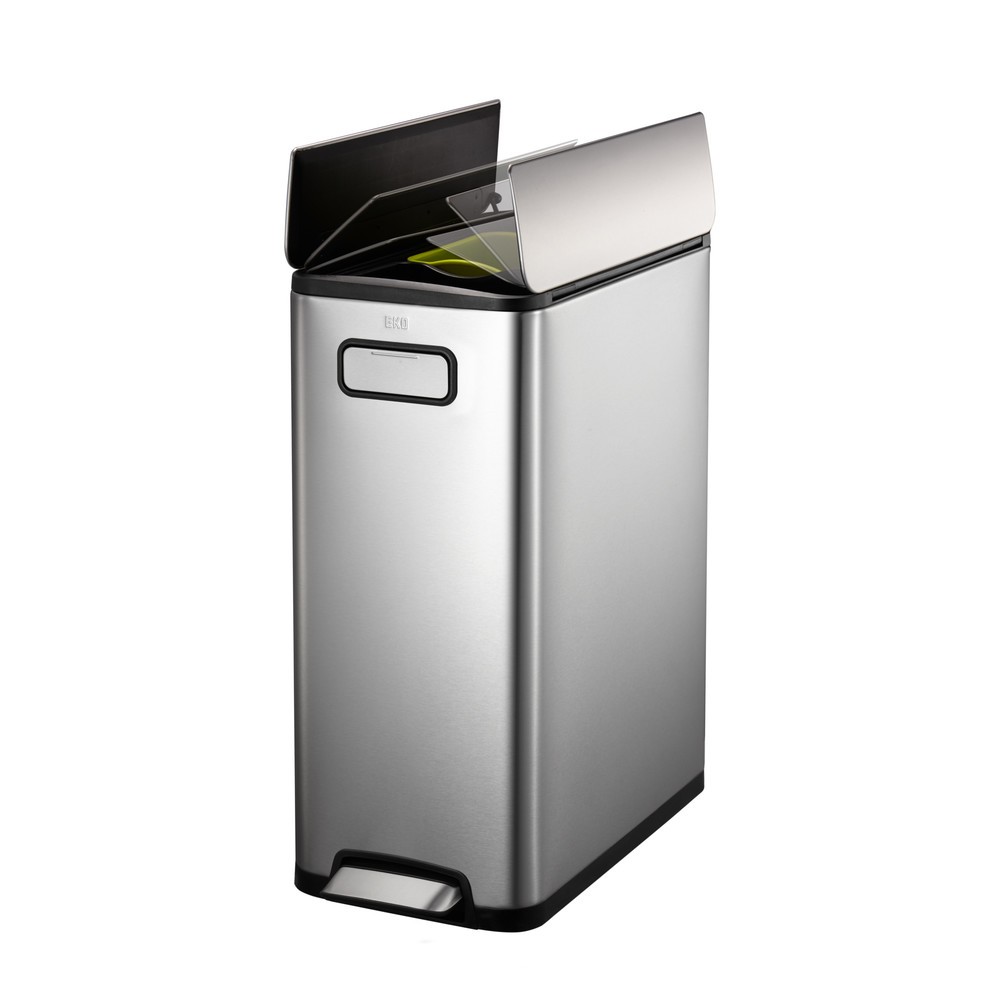 Número de imagen del producto 5: Cubo de residuos con pedal EKO Ecofly, 2 x 20 litros, acero inoxidable mate