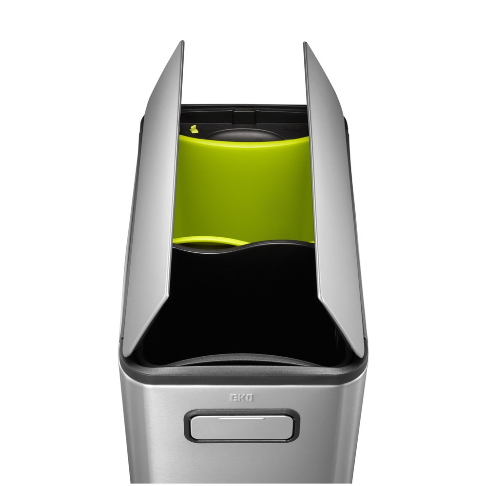 Número de imagen del producto 6: Cubo de residuos con pedal EKO Ecofly, 2 x 20 litros, acero inoxidable mate