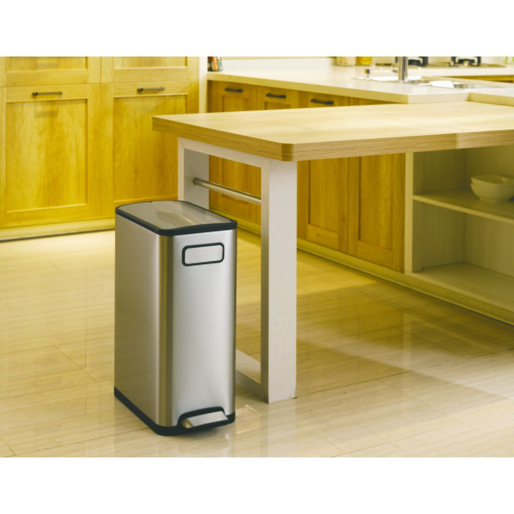 Número de imagen del producto 10: Cubo de residuos con pedal EKO Ecofly, 2 x 20 litros, acero inoxidable mate