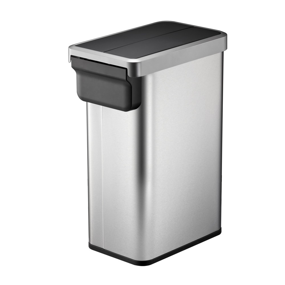 Número de imagen del producto 4: Cubo de residuos con pedal EKO Ecofly II, 45 litros, acero inoxidable mate
