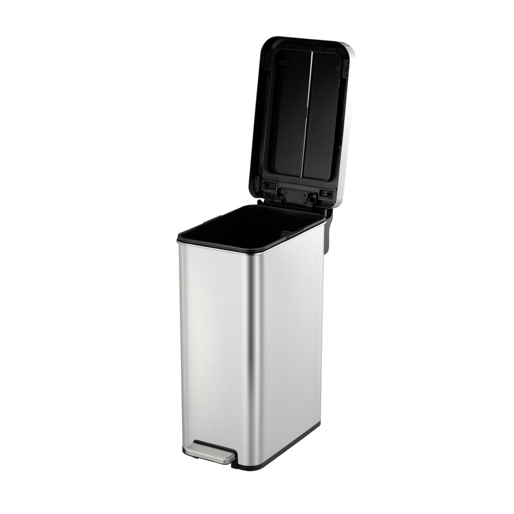 Número de imagen del producto 5: Cubo de residuos con pedal EKO Ecofly II, 45 litros, acero inoxidable mate