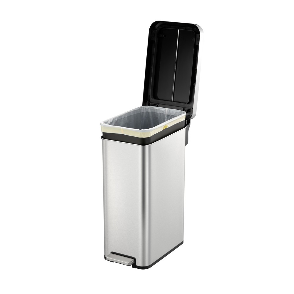 Número de imagen del producto 6: Cubo de residuos con pedal EKO Ecofly II, 45 litros, acero inoxidable mate