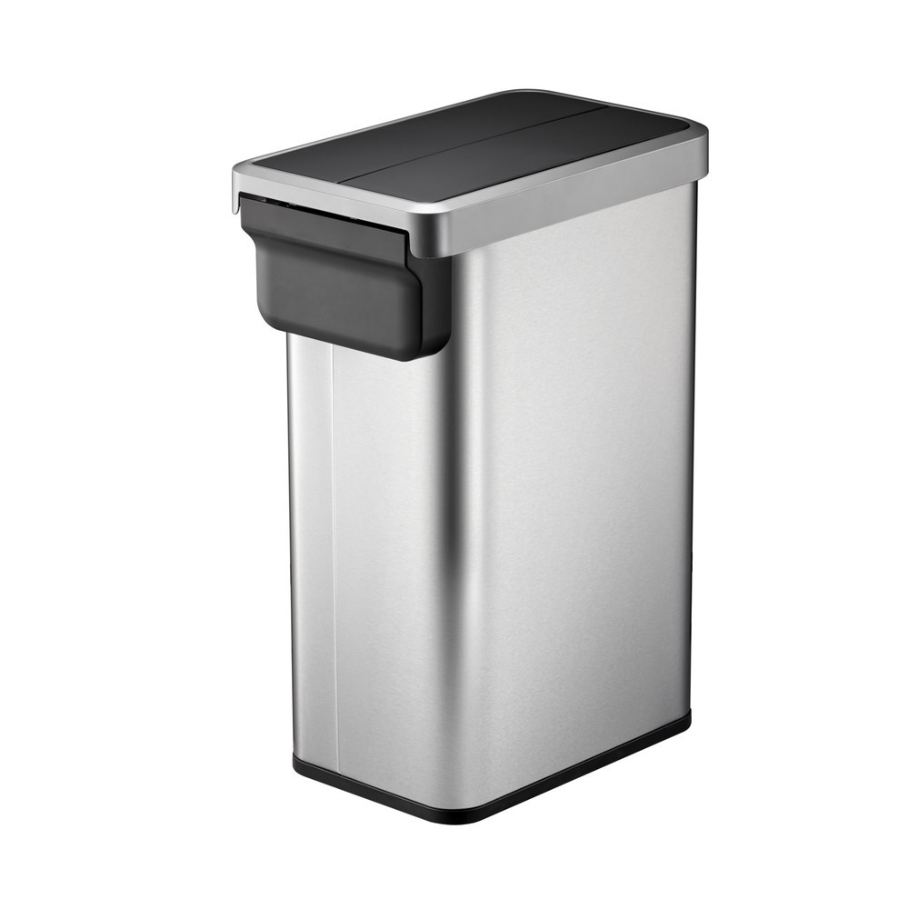 Número de imagen del producto 9: Cubo de residuos con pedal EKO Ecofly II, 45 litros, acero inoxidable mate