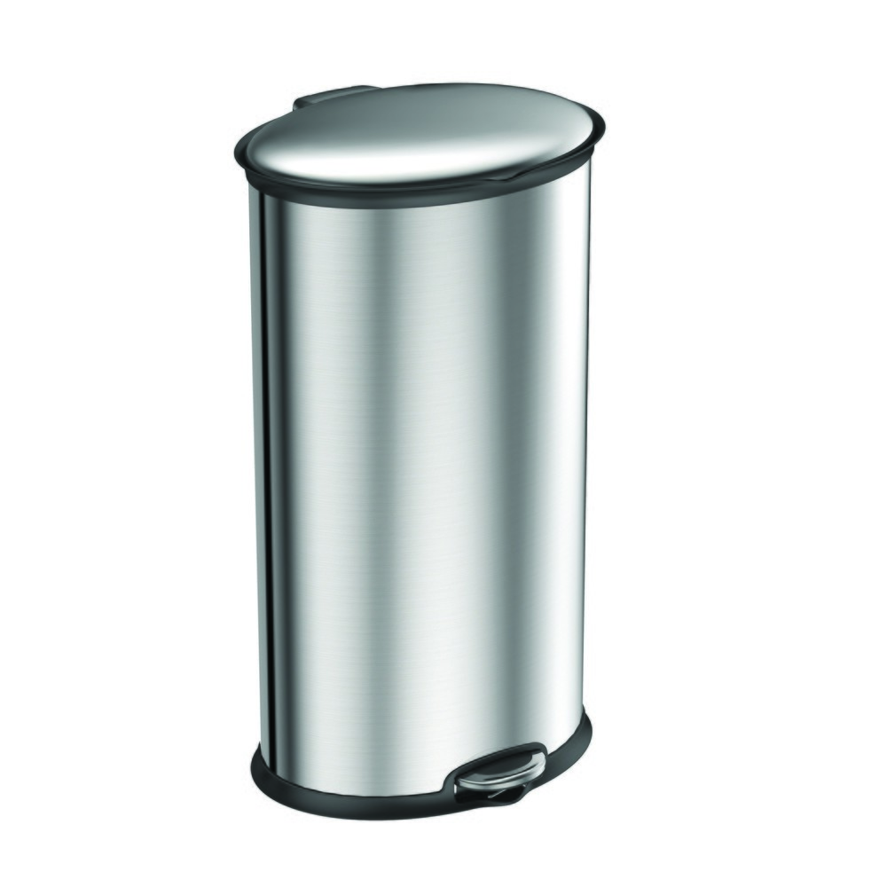 Imagen del producto: Cubo de residuos con pedal EKO Ellipse, 30 litros, acero inoxidable mate
