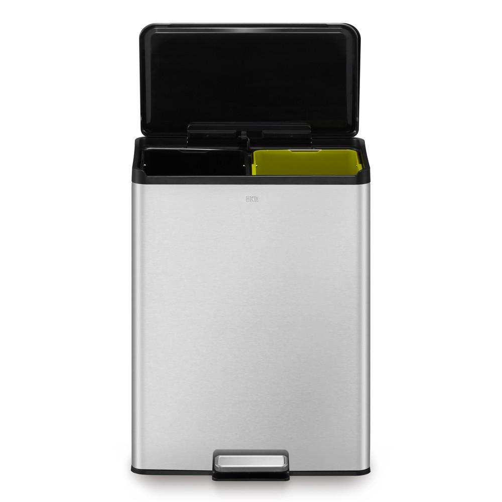 Número de imagen del producto 2: Cubo de residuos con pedal EKO Essential, 2 x 20 litros, acero inoxidable satinado