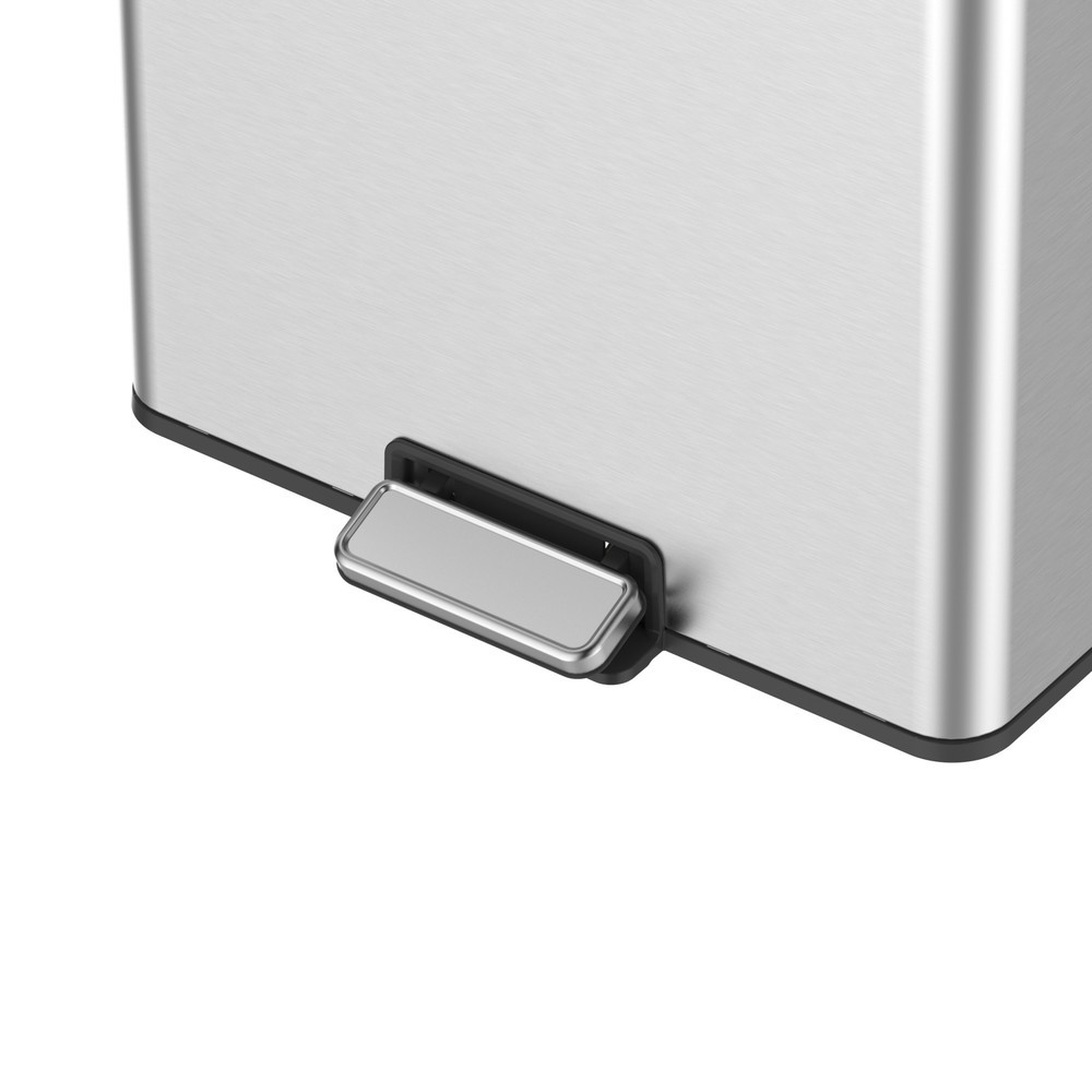 Número de imagen del producto 5: Cubo de residuos con pedal EKO Essential, 2 x 20 litros, acero inoxidable satinado