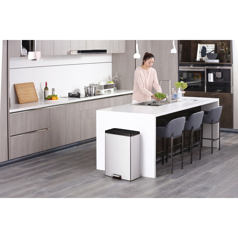 Número de imagen del producto 7: Cubo de residuos con pedal EKO Essential, 2 x 20 litros, acero inoxidable satinado