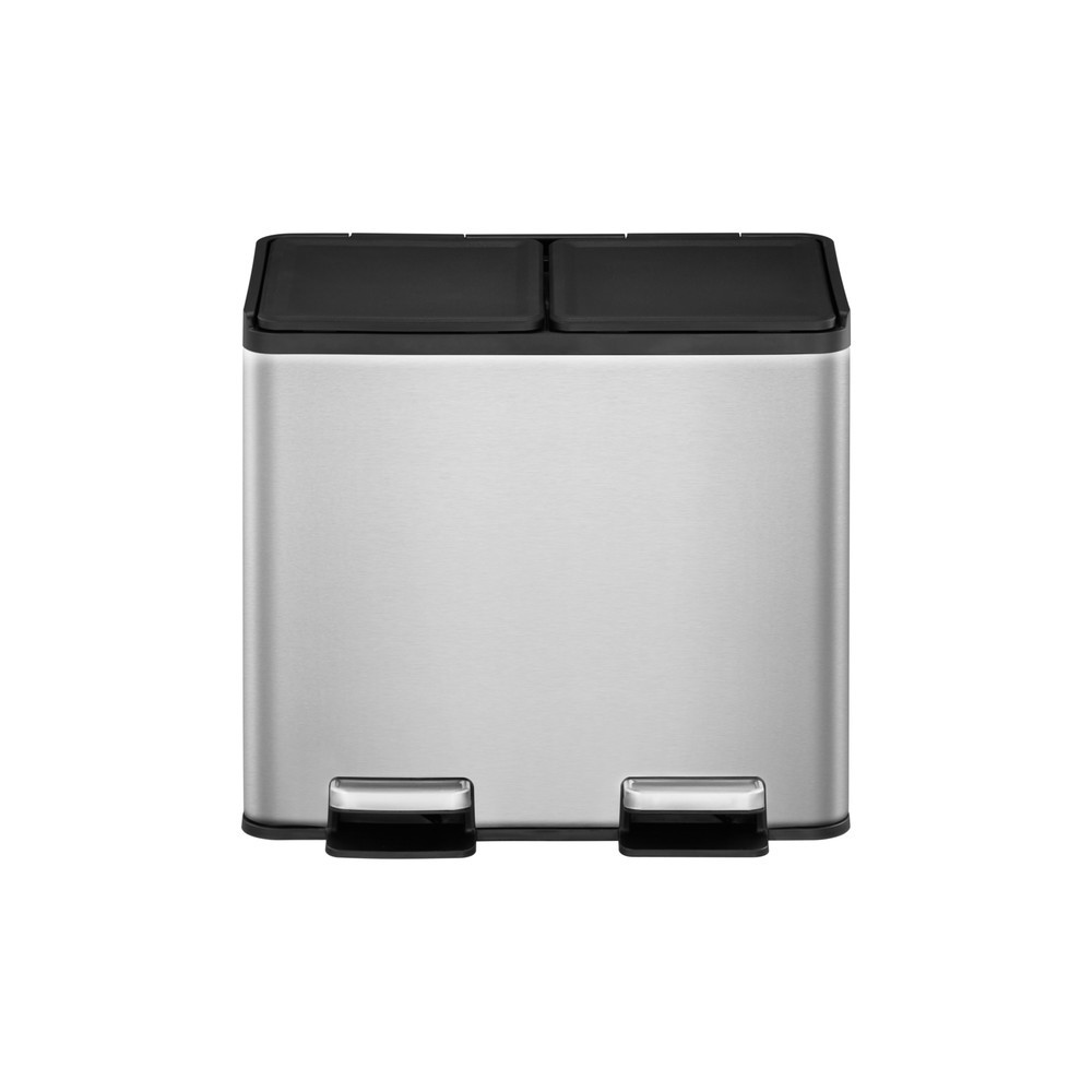 Número de imagen del producto 4: Cubo de residuos con pedal EKO Essential Split, 2 x 10 litros, acero inoxidable satinado