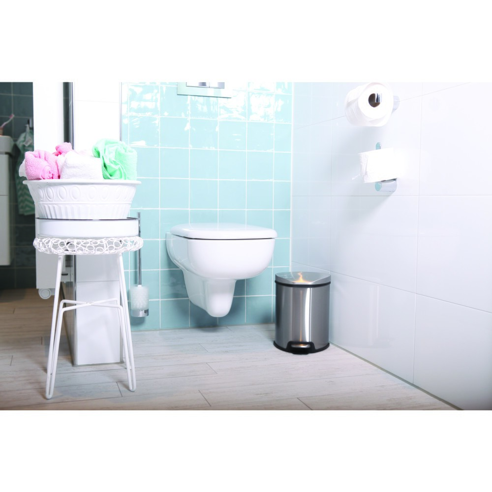 Número de imagen del producto 2: Cubo de residuos con pedal EKO Grace, 5 litros, acero inoxidable satinado