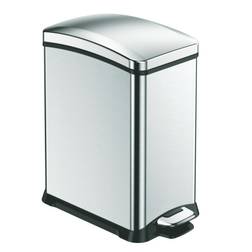 Número de imagen del producto 1: Cubo de residuos con pedal EKO New Rejoice, 15 litros, acero inoxidable satinado