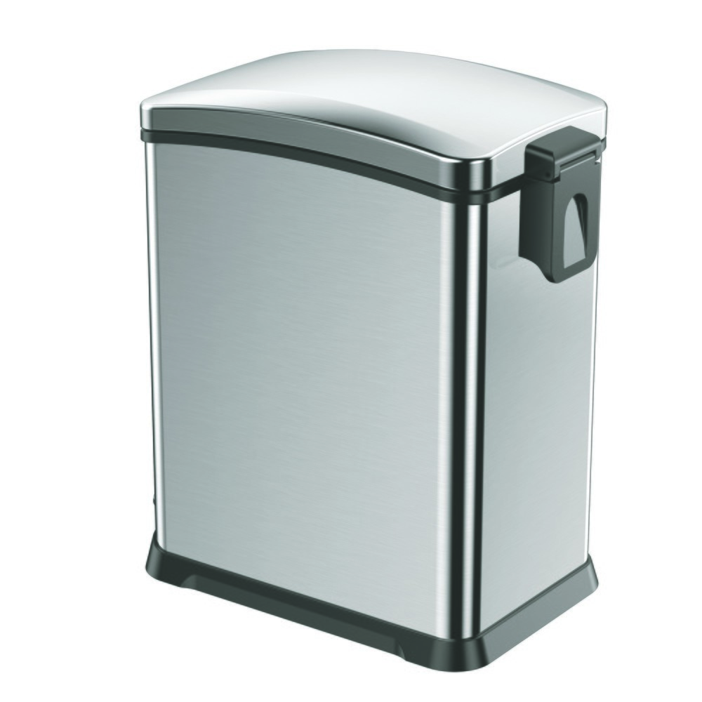 Número de imagen del producto 2: Cubo de residuos con pedal EKO New Rejoice, 15 litros, acero inoxidable satinado