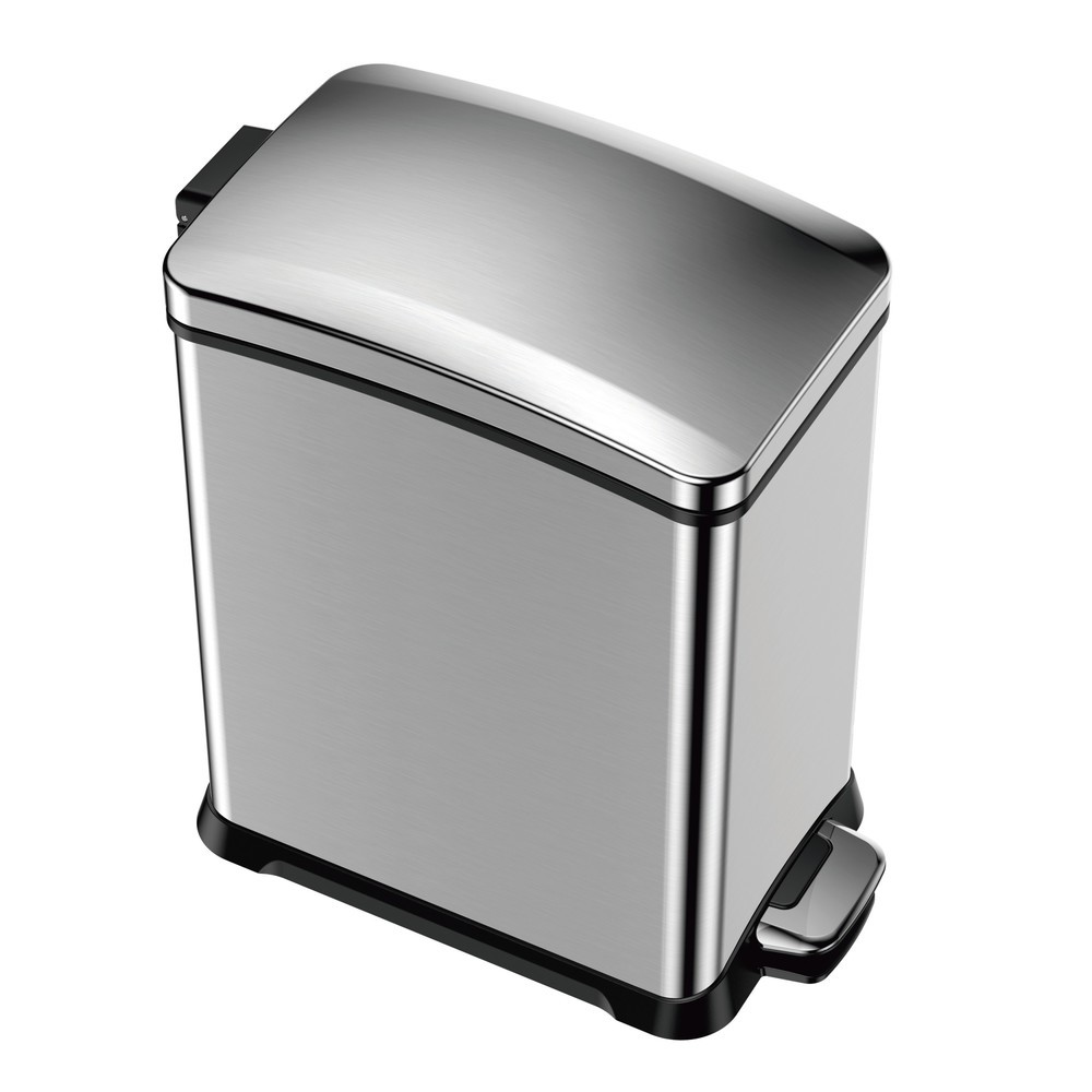 Número de imagen del producto 4: Cubo de residuos con pedal EKO New Rejoice, 15 litros, acero inoxidable satinado