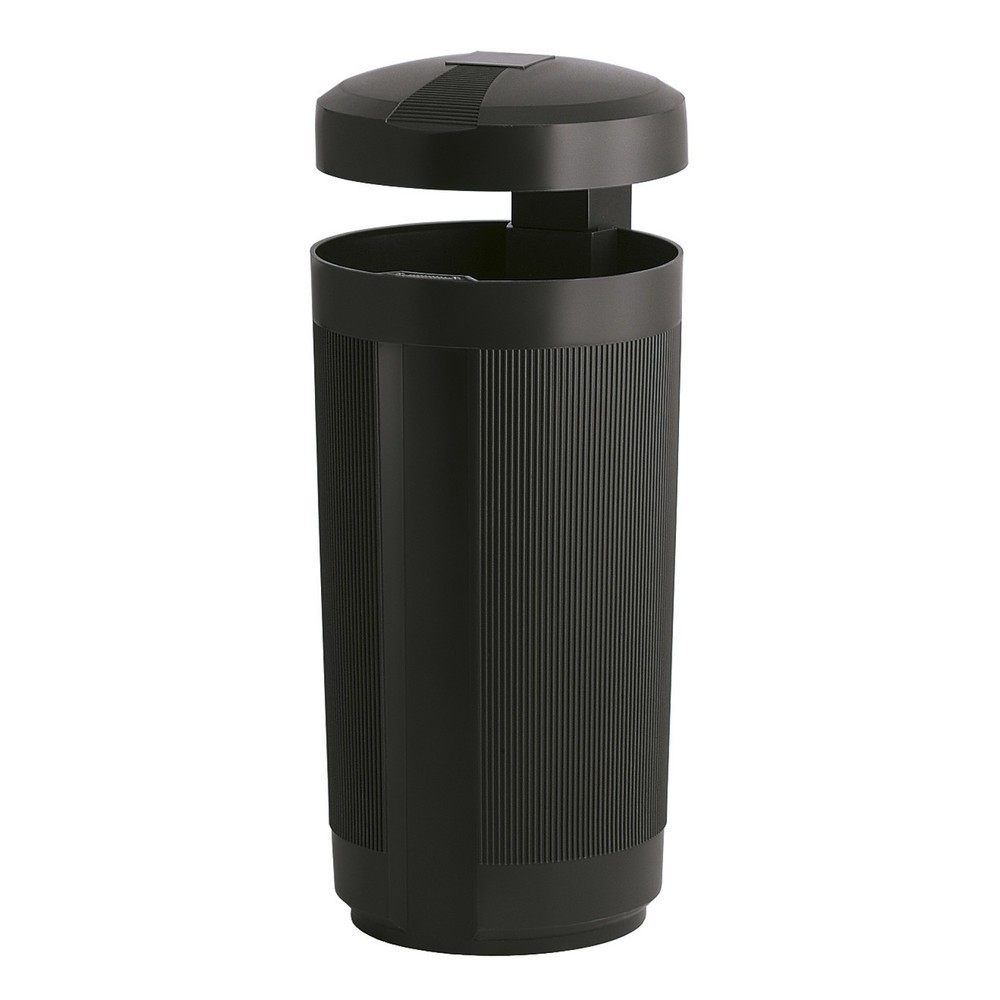Imagen del producto: Cubo de residuos con techo, para uso exterior de 50 litros negro