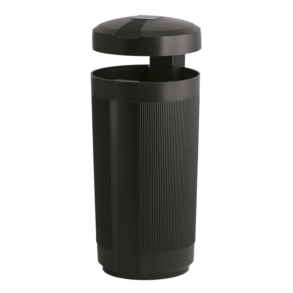 Imagen del producto: Cubo de residuos con techo, para uso exterior de 50 litros negro