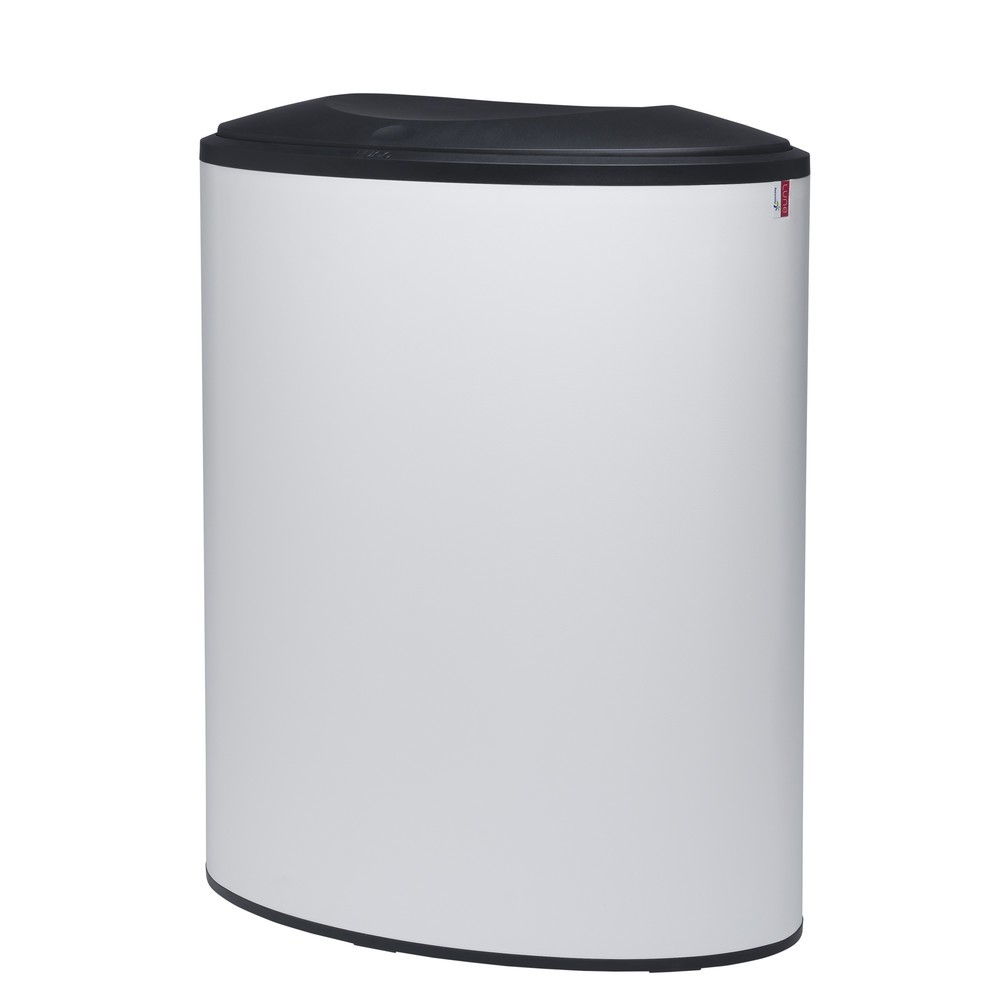 Imagen del producto: Cubo de residuos de diseño LUNE Binc, blanco, negro, con tapa cerrada