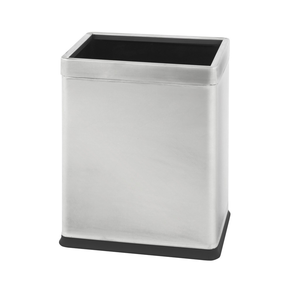 Número de imagen del producto 1: Cubo de residuos de doble pared, rectangular, 10 litros, acero inoxidable mate