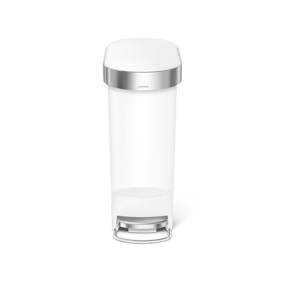 Número de imagen del producto 2: Cubo de residuos con pedal SIMPLEHUMAN Slim, 40 litros, blanco