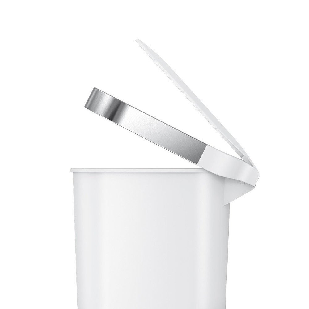 Número de imagen del producto 4: Cubo de residuos con pedal SIMPLEHUMAN Slim, 40 litros, blanco