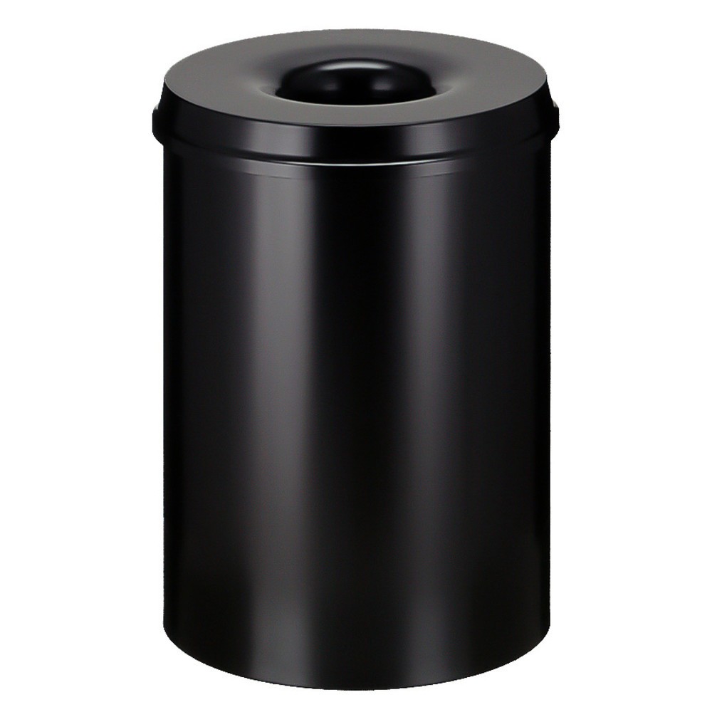 Número de imagen del producto 1: Cubo de residuos de seguridad autoextinguible, acero, 30 litros, negro