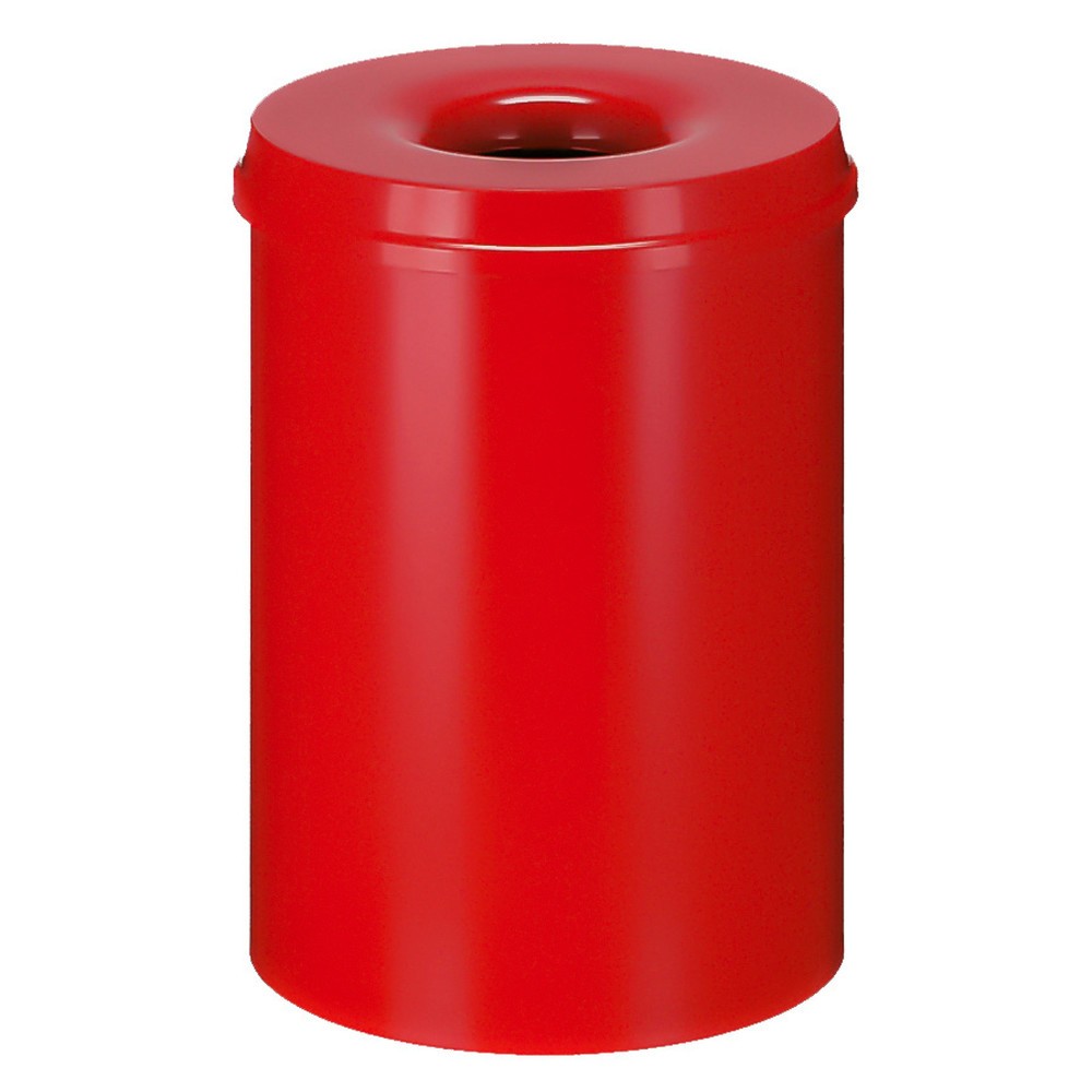 Número de imagen del producto 1: Papelera de seguridad autoextinguible de acero, 30 litros, rojo