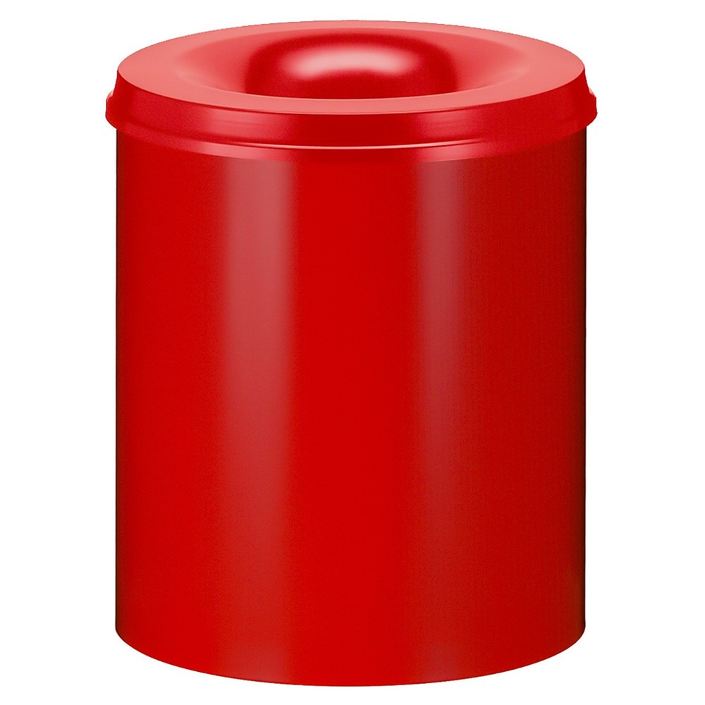 Imagen del producto: Papelera de seguridad autoextinguible de acero, 80 litros, rojo