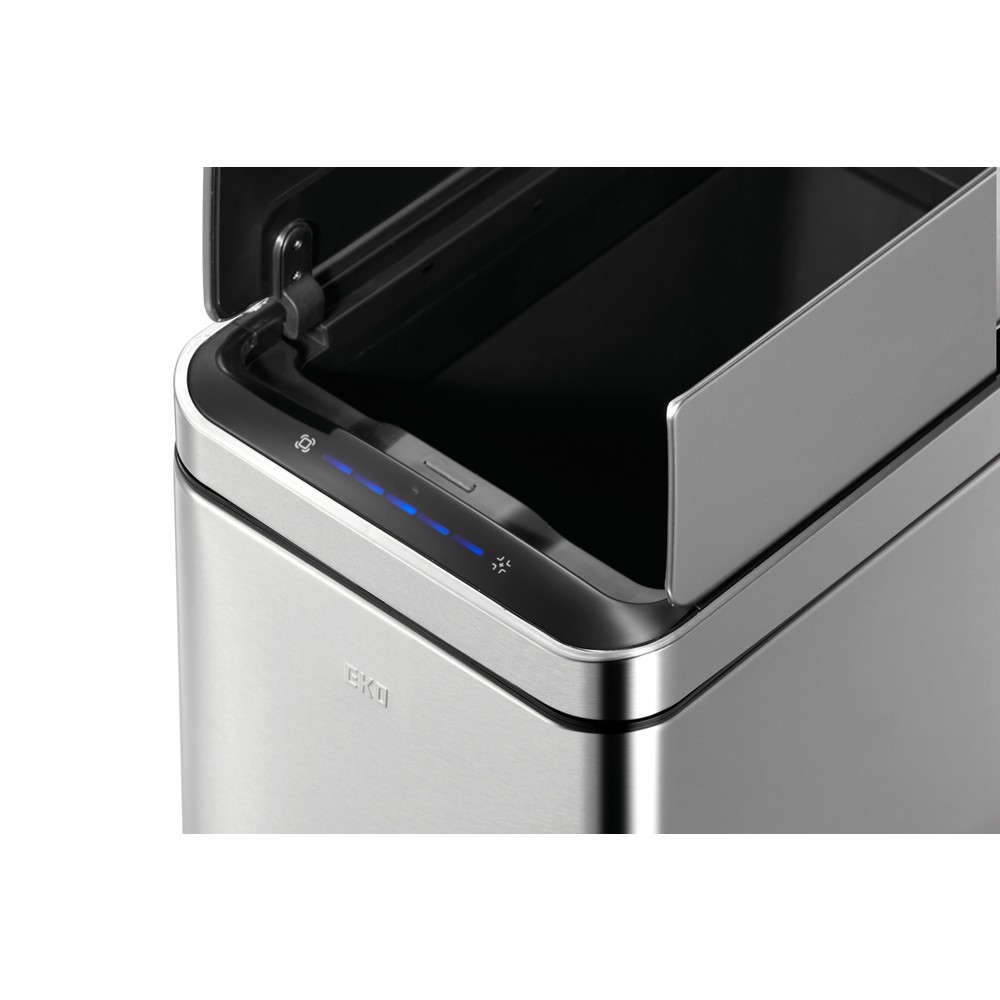 Número de imagen del producto 7: Cubo de residuos EKO Deluxe Phantom Sensor, 45 litros, acero inoxidable satinado