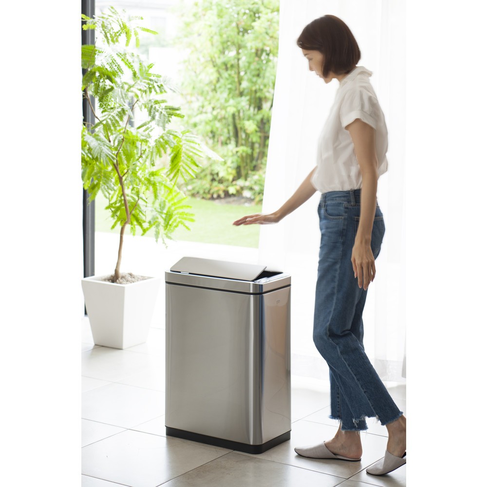 Número de imagen del producto 18: Cubo de residuos EKO Deluxe Phantom Sensor, 45 litros, acero inoxidable satinado