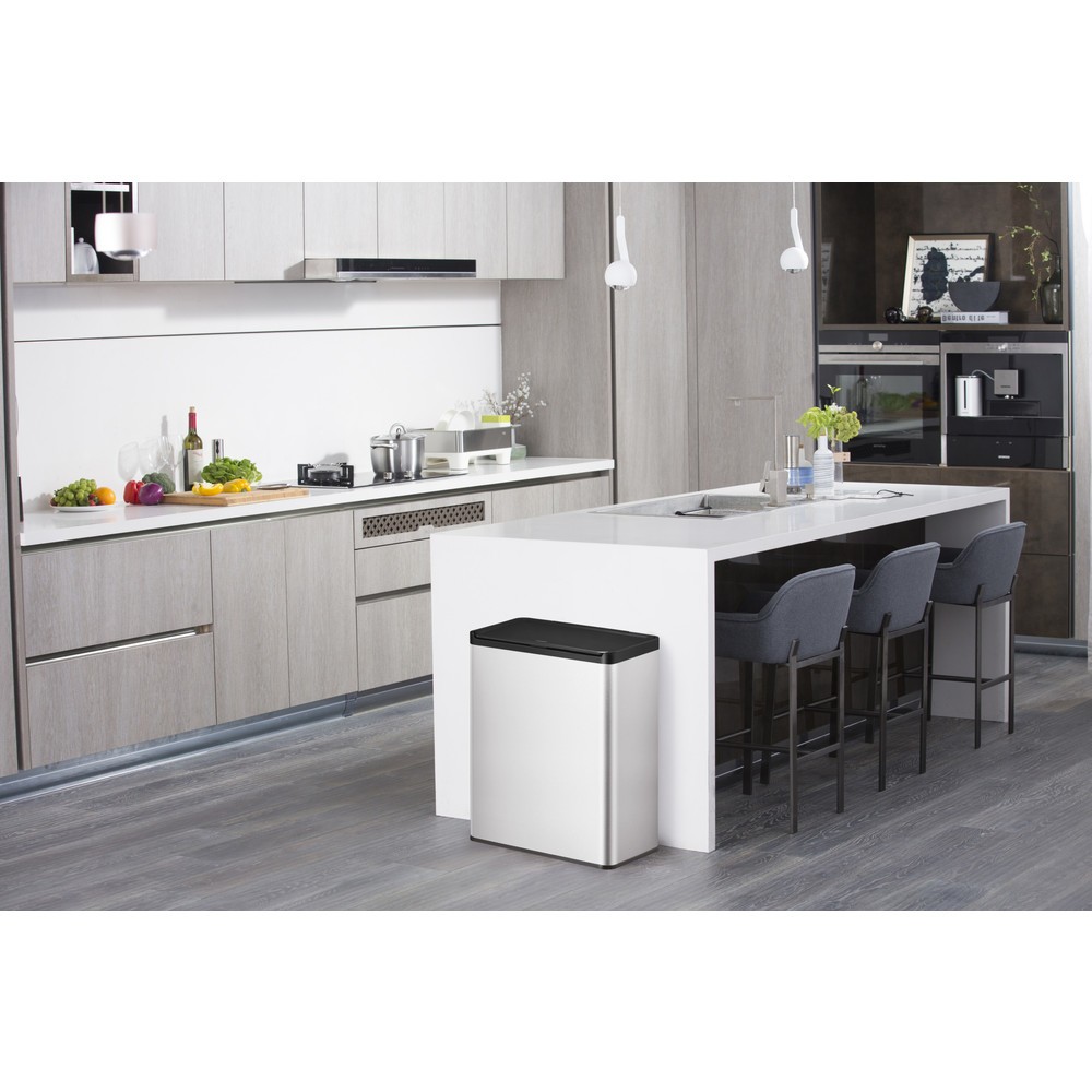 Número de imagen del producto 6: Cubo de residuos EKO Essential Touch, 2 x 20 litros, acero inoxidable satinado