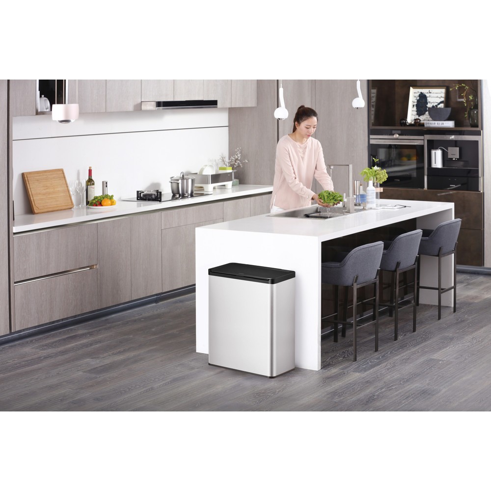 Número de imagen del producto 7: Cubo de residuos EKO Essential Touch, 2 x 20 litros, acero inoxidable satinado