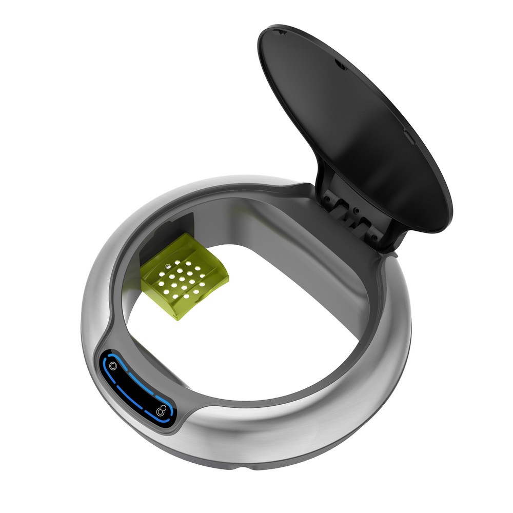 Número de imagen del producto 5: Cubo de residuos EKO Galleria, con sensor, 9 litros, acero inoxidable satinado