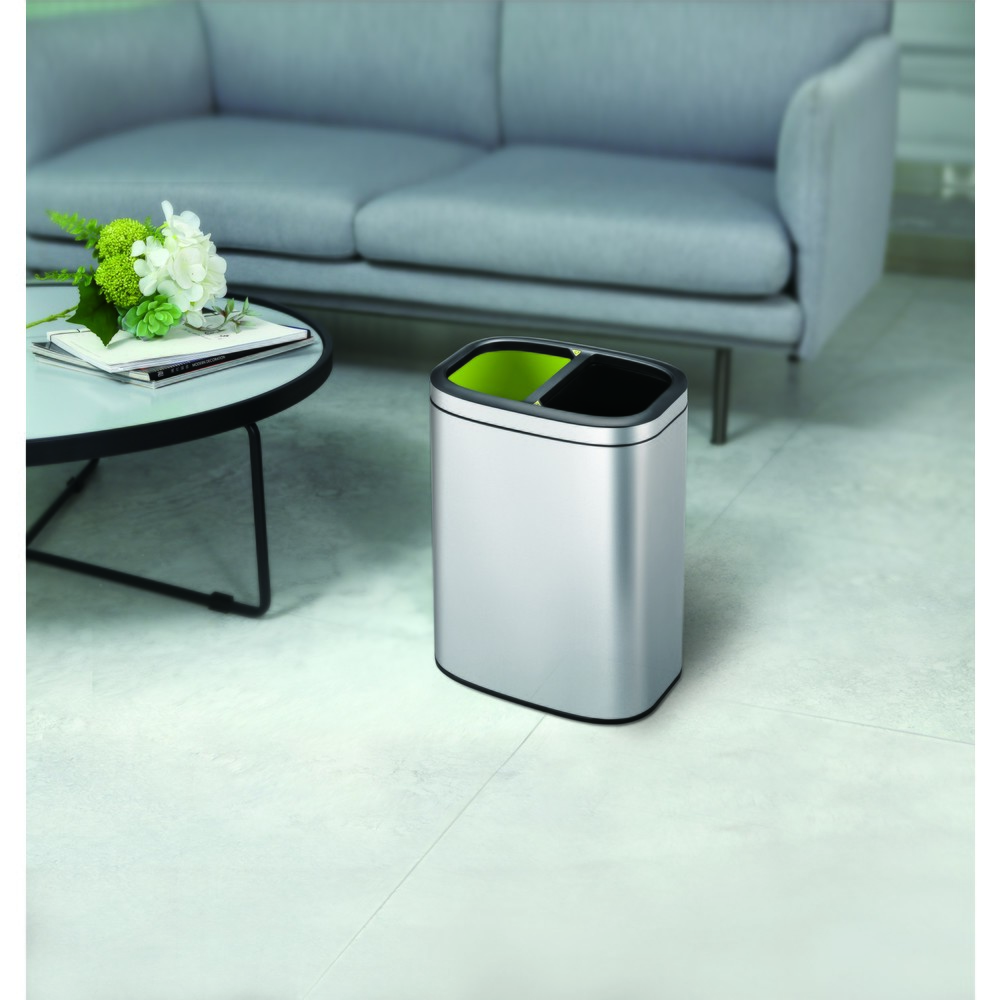 Número de imagen del producto 6: Cubo de residuos EKO OLI-Cube, 2 x 10 litros, acero inoxidable satinado