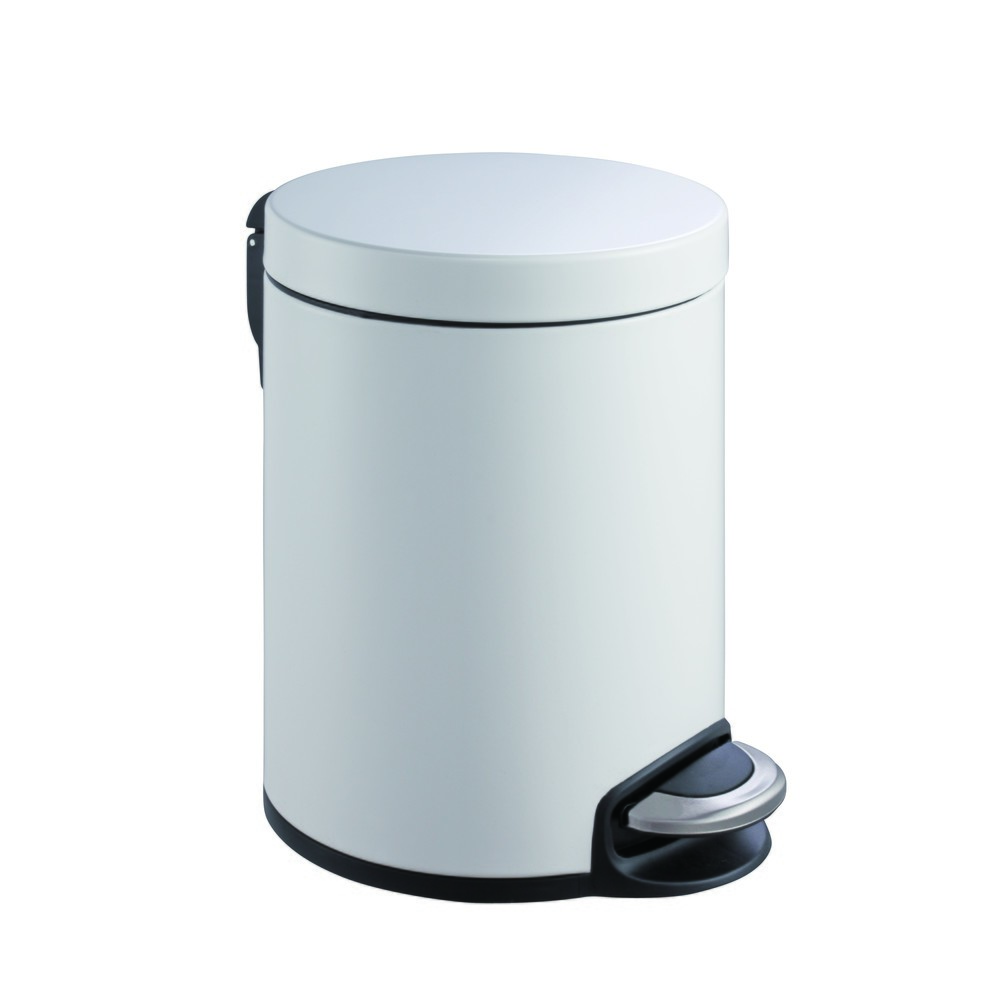 Imagen del producto: Cubo de residuos EKO Serene con pedal, 5 litros, de acero, blanco