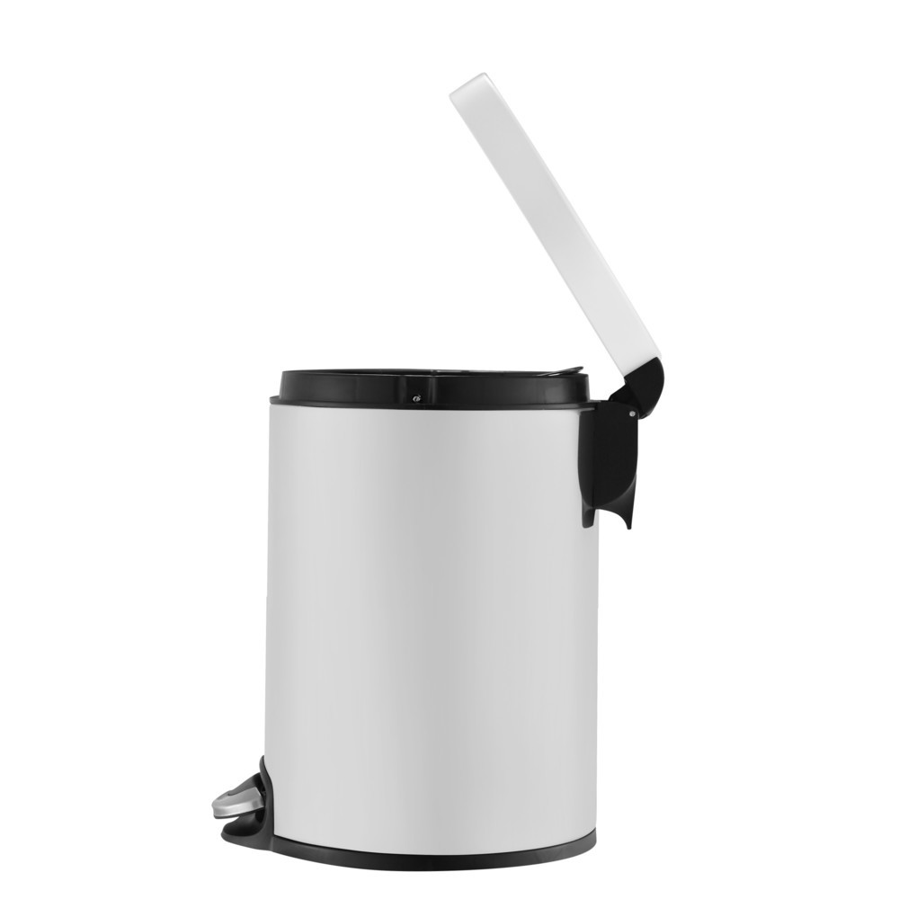 Número de imagen del producto 2: Cubo de residuos EKO Serene con pedal, 5 litros, de acero, blanco