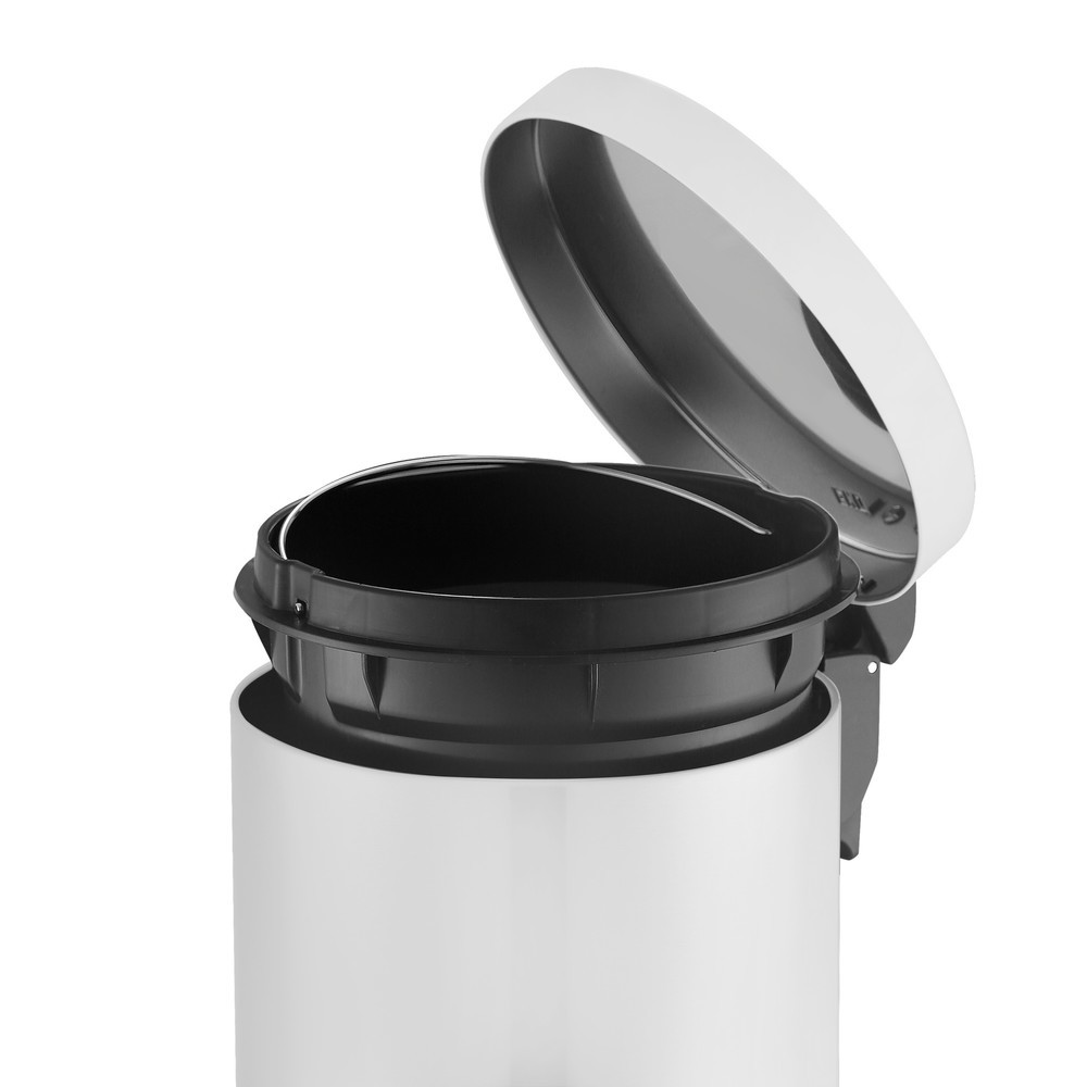 Número de imagen del producto 3: Cubo de residuos EKO Serene con pedal, 5 litros, de acero, blanco