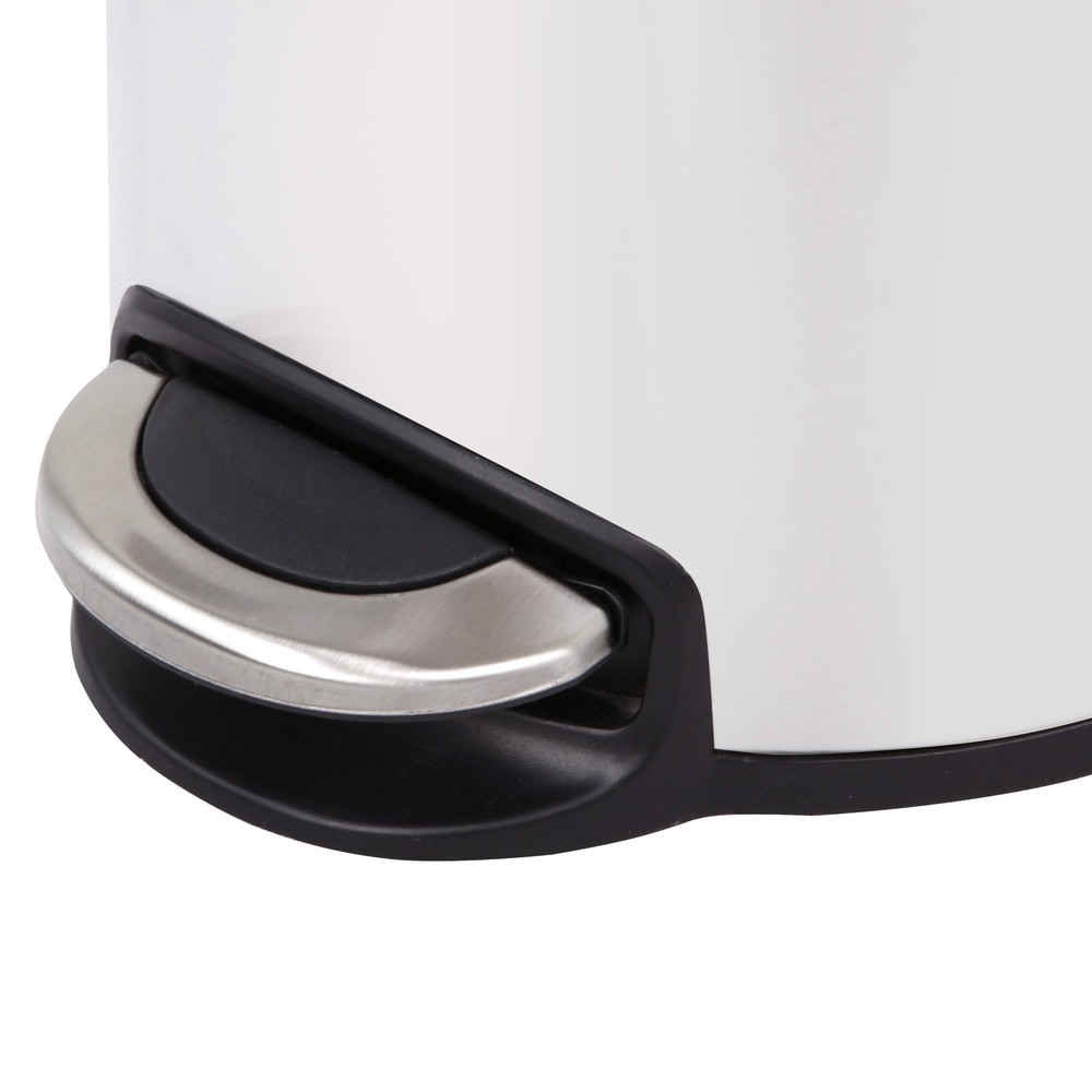 Número de imagen del producto 4: Cubo de residuos EKO Serene con pedal, 5 litros, de acero, blanco