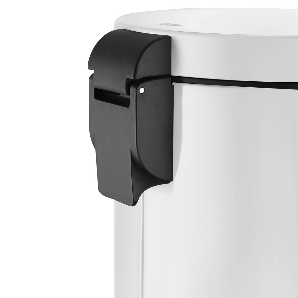 Número de imagen del producto 5: Cubo de residuos EKO Serene con pedal, 5 litros, de acero, blanco