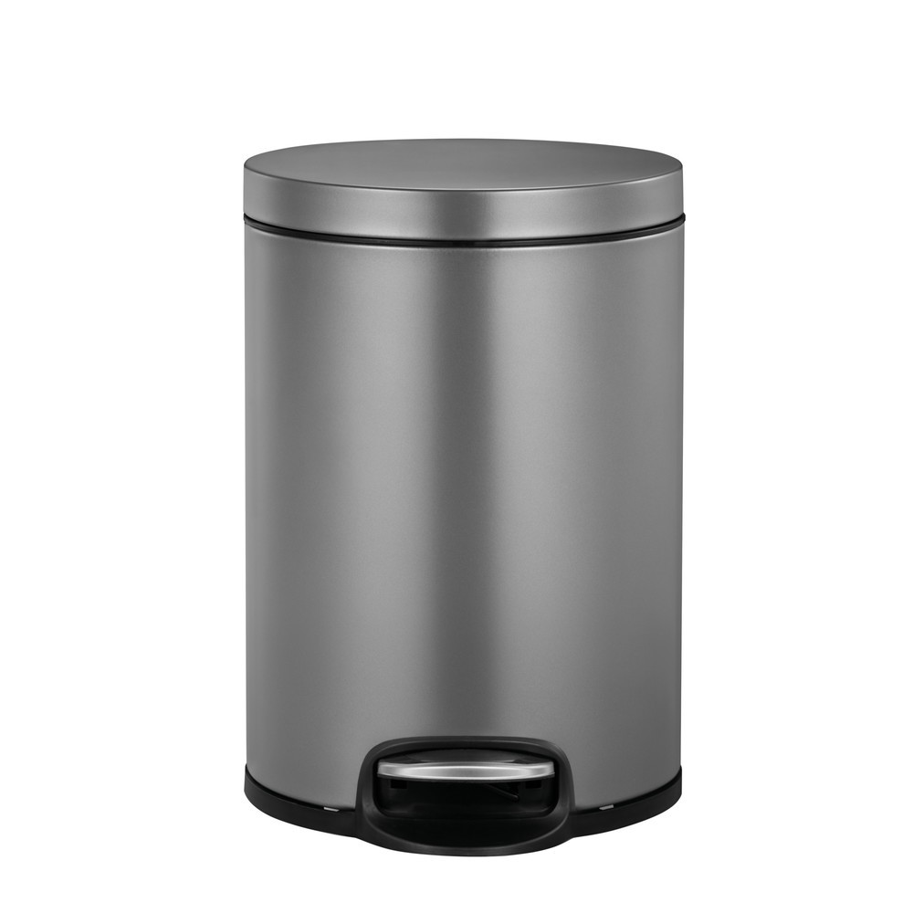 Número de imagen del producto 3: Cubo de residuos EKO Serene con pedal, 5 litros, de acero, gris platino