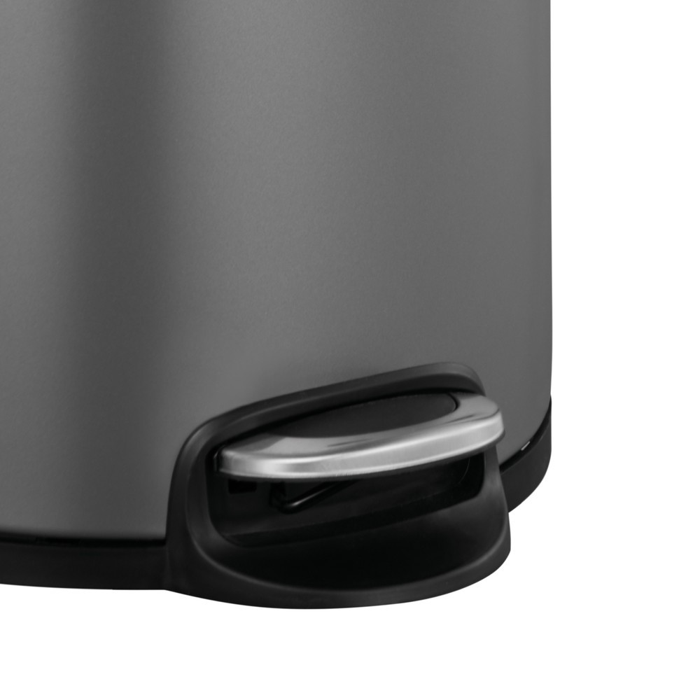 Número de imagen del producto 4: Cubo de residuos EKO Serene con pedal, 5 litros, de acero, gris platino